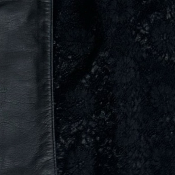 CHIA Leather & Lace Pencil Mini Skirt Black Size 8 6 Pencil Party Sexy Festival - Picture 3 of 6